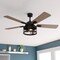 Vaxcel Elburn Black Farmhouse Ceiling Fan with Caged Drum LED Light Kit and Remote F0094 - alternate 2